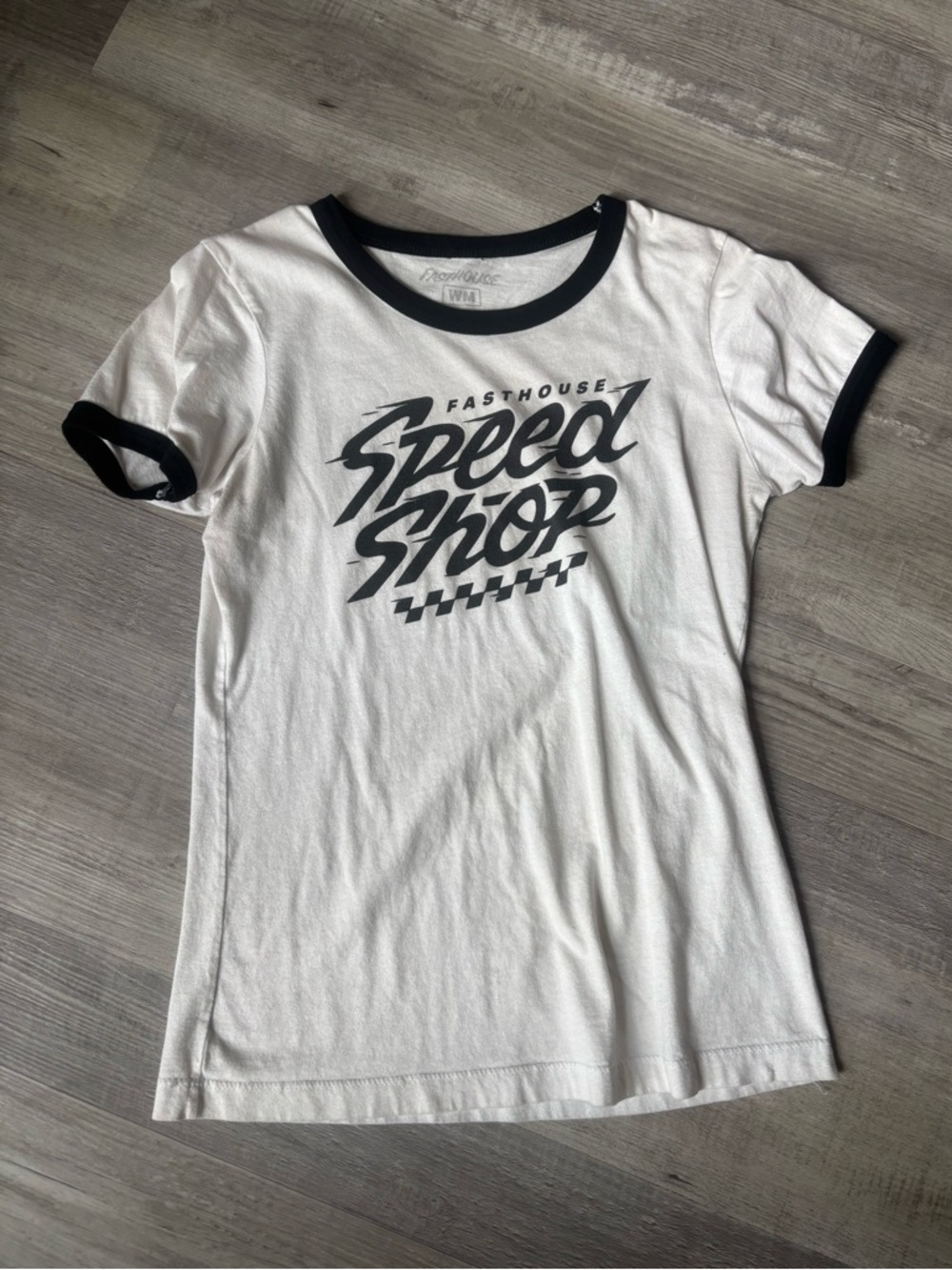 Fasthouse White & Black "Speed Shop" Ringer Tee - Women's